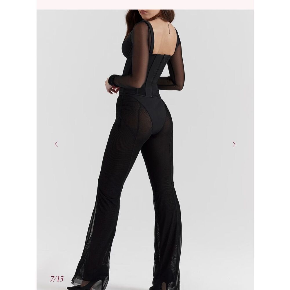 HOUSE OF CB 'Avalon' Black High Waist Trousers/Sz Small US 4-6